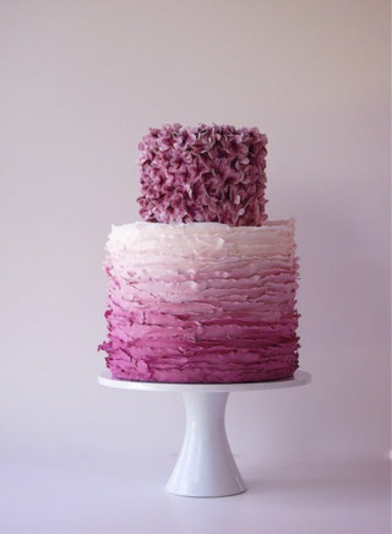 You'll be utterly smitten with the gorgeous ombre wedding cakes posted over
