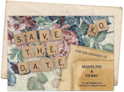 Don't miss this free download for a save the date featuring scrabble tiles