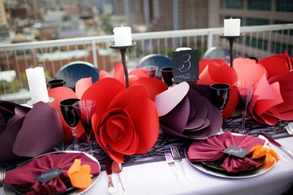 Oversized paper blooms make spectacular centerpieces for your wedding 