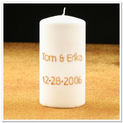 I thought this engraved wedding candle was such a sweet idea