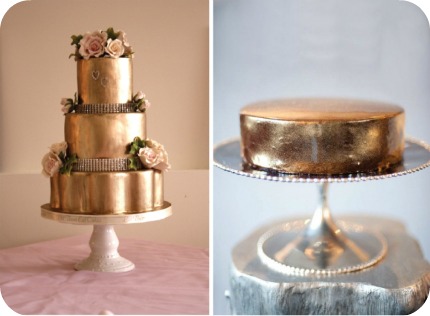  Wedding Trend Metallic Cakes 