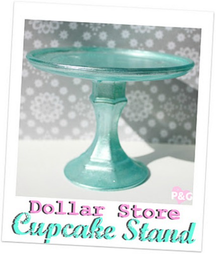 Thrifty but chic cupcake stands are the perfect accent for the dessert table
