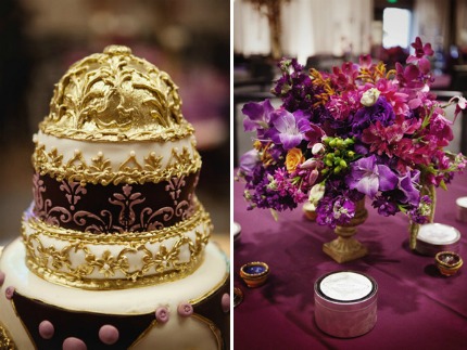 Rich purple with red accents highlight this gorgeous Indianinspired wedding 